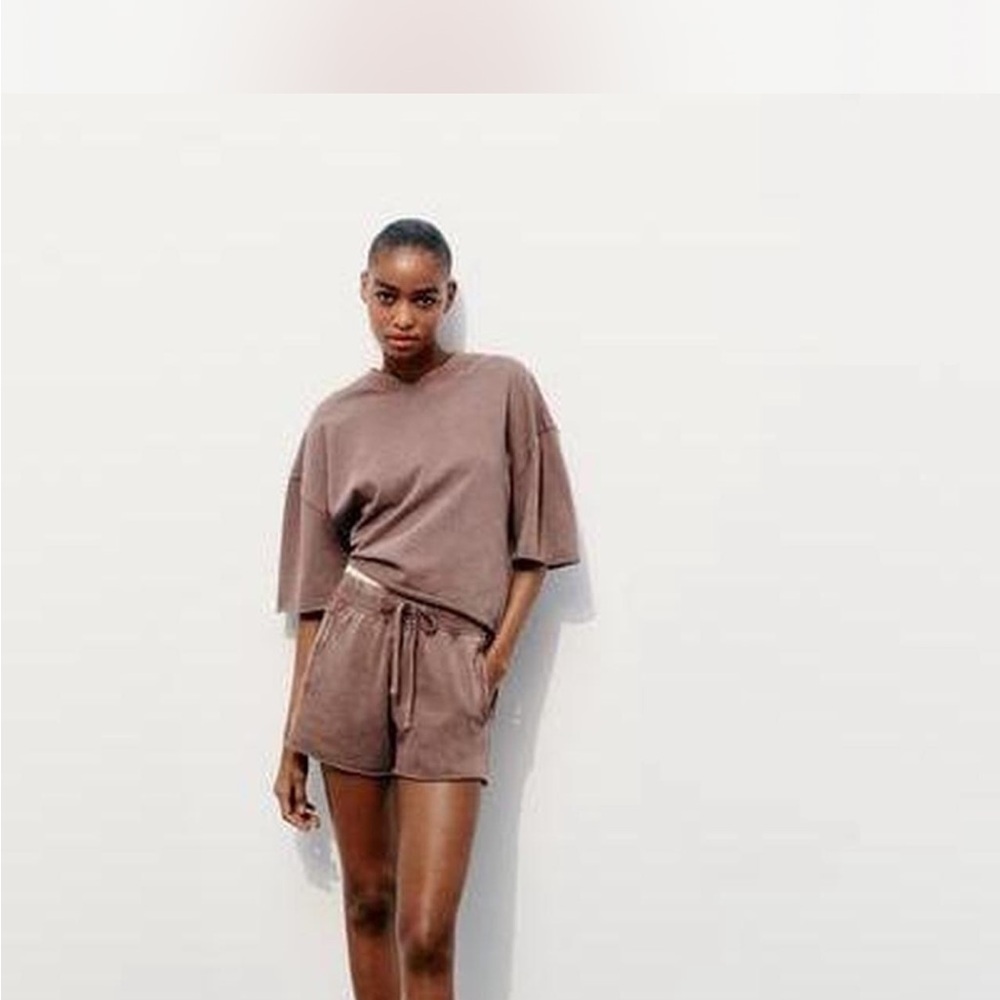 Brown Zara Casual Two-Piece Set